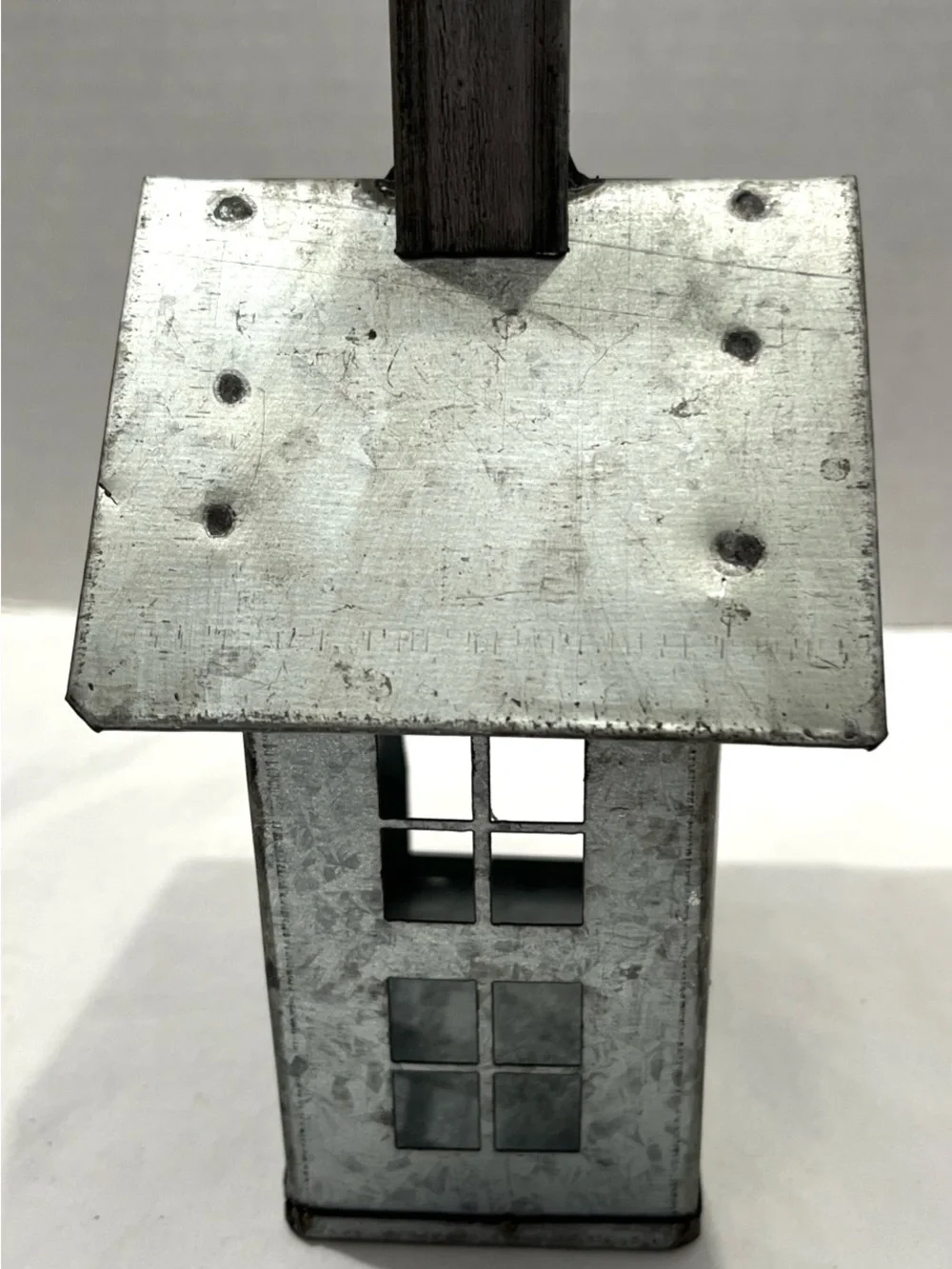Galvanized Metal House Rustic Farmhouse Candle Holder Primitive Decor